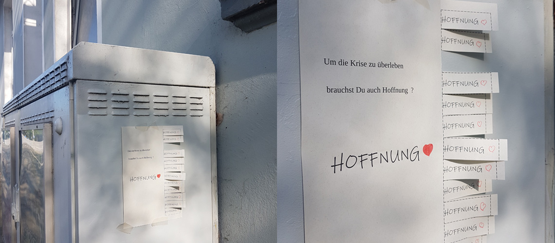 Ein Stück Hoffnung am Verteilerkasten.